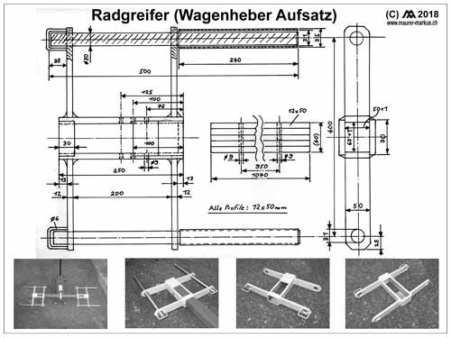 Radgreifer Wagenheber Aufsatz