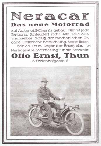 Schweizer Werbung Neracar 1923